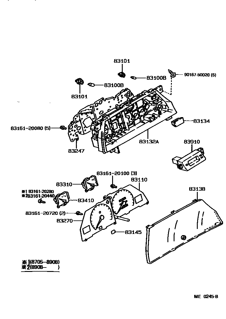 Toyota COROLLA 仪表 EPC diagram — ME0245B