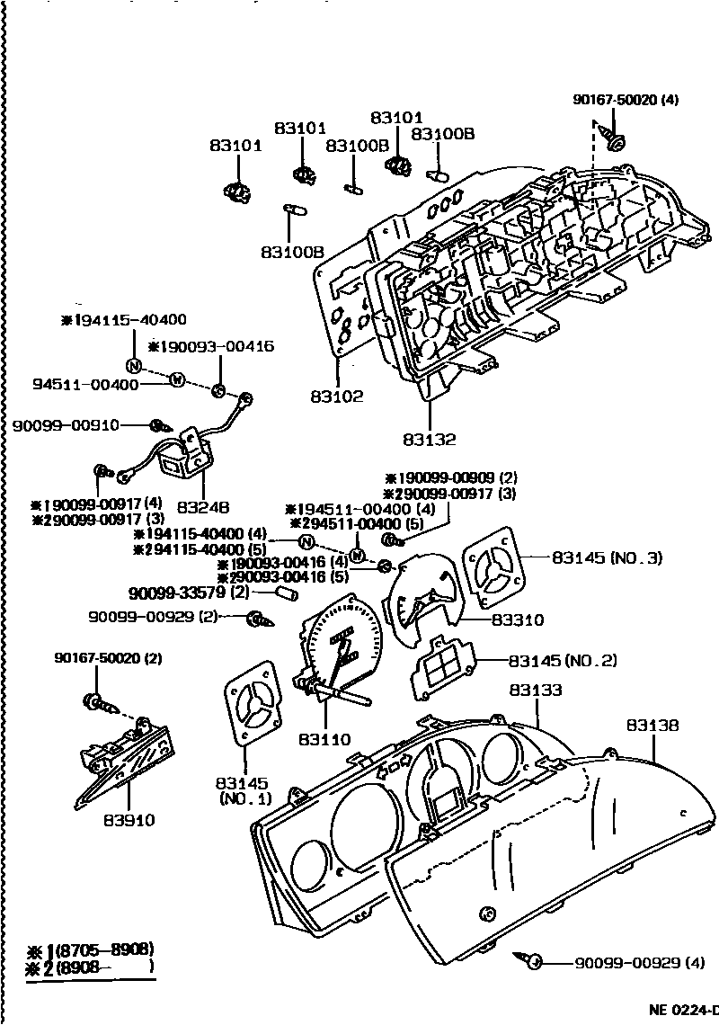 Toyota COROLLA 仪表 EPC diagram — NE0224D
