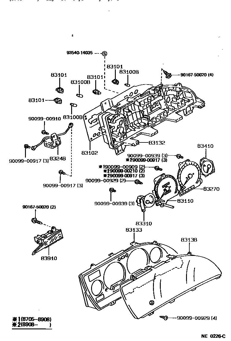 Toyota COROLLA 仪表 EPC diagram — NE0226C