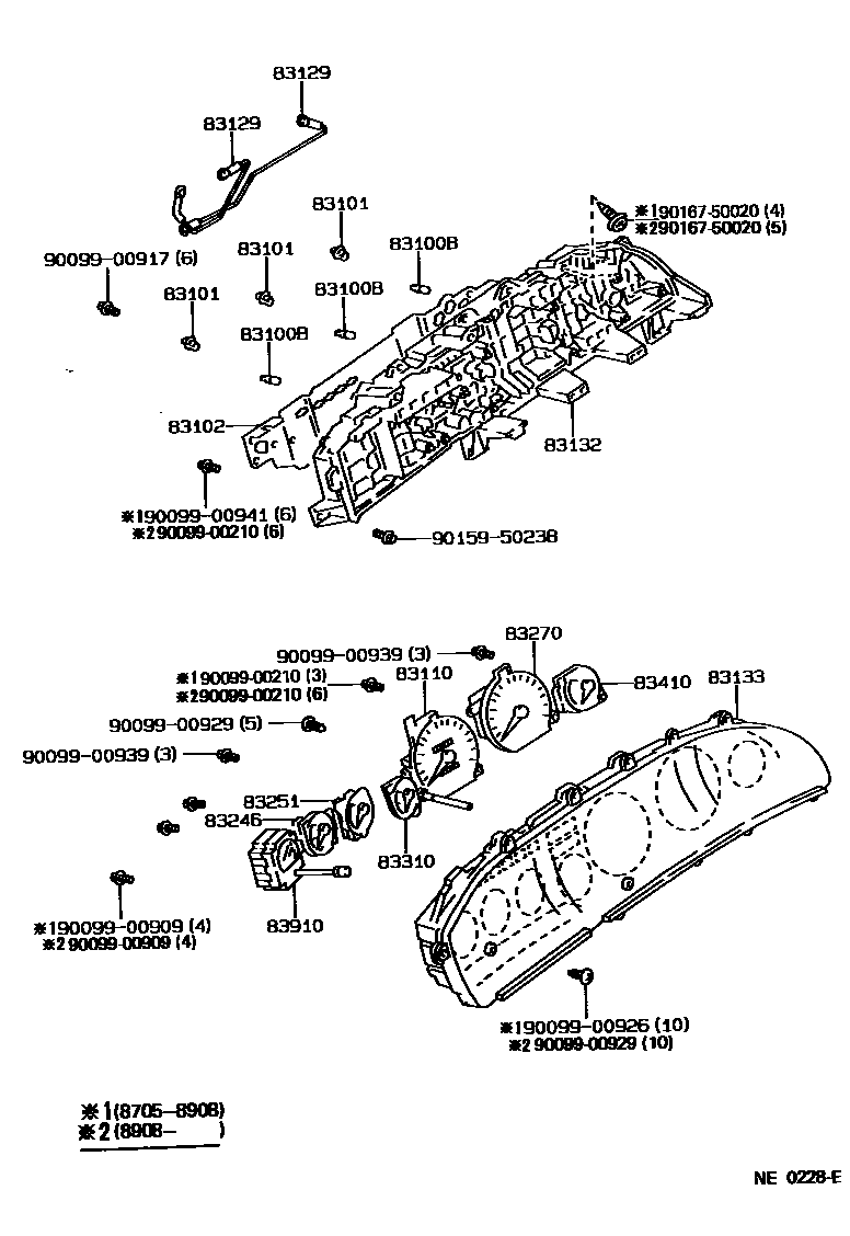 Toyota COROLLA 仪表 EPC diagram — NE0228E