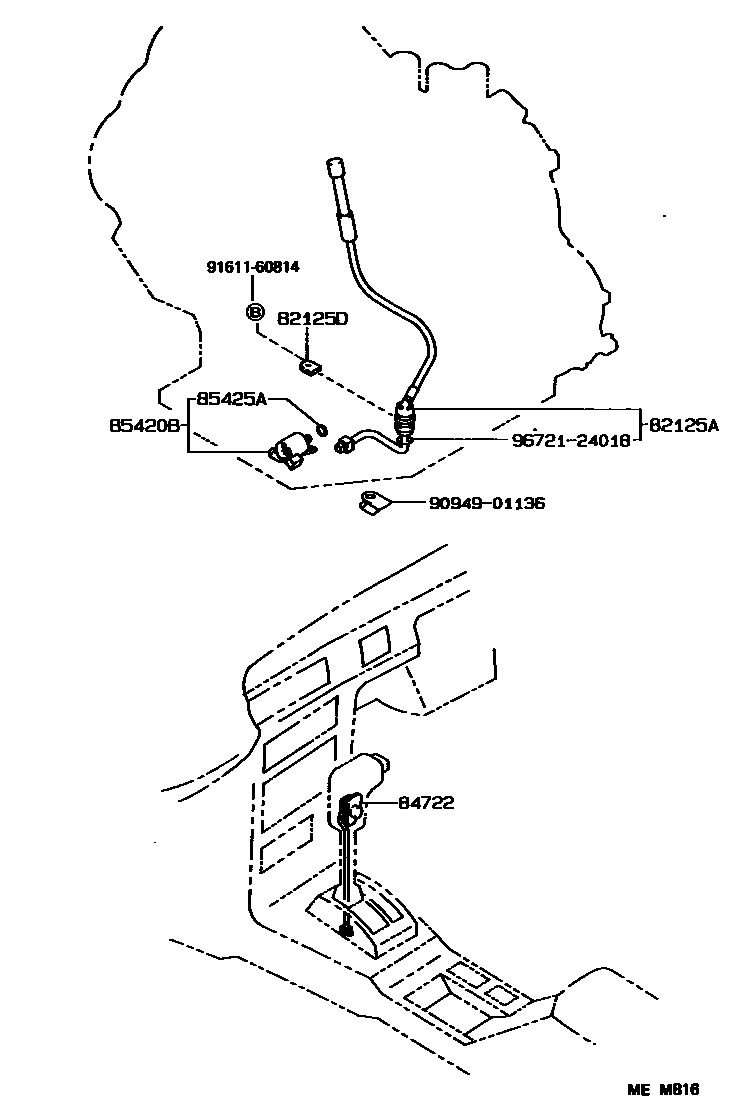 Toyota COROLLA 超速档和电子控制变速器 EPC diagram — MEM816