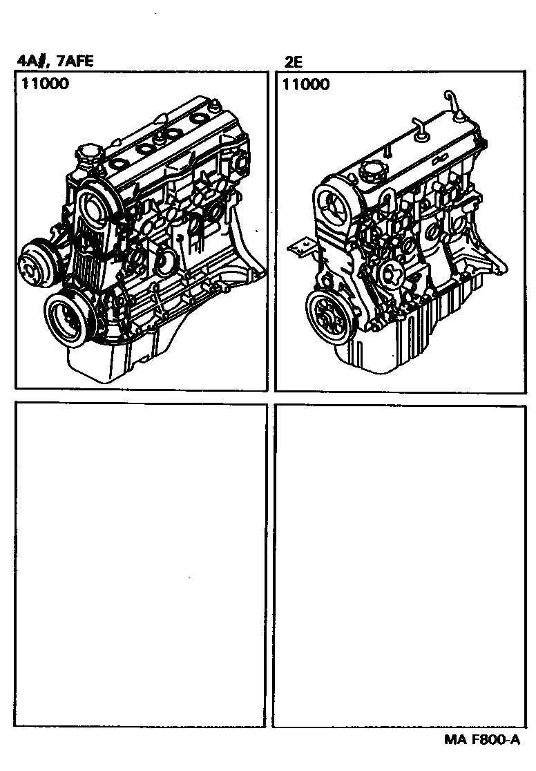 Toyota COROLLA Partial Engine Assembly EPC diagram — MAF800A