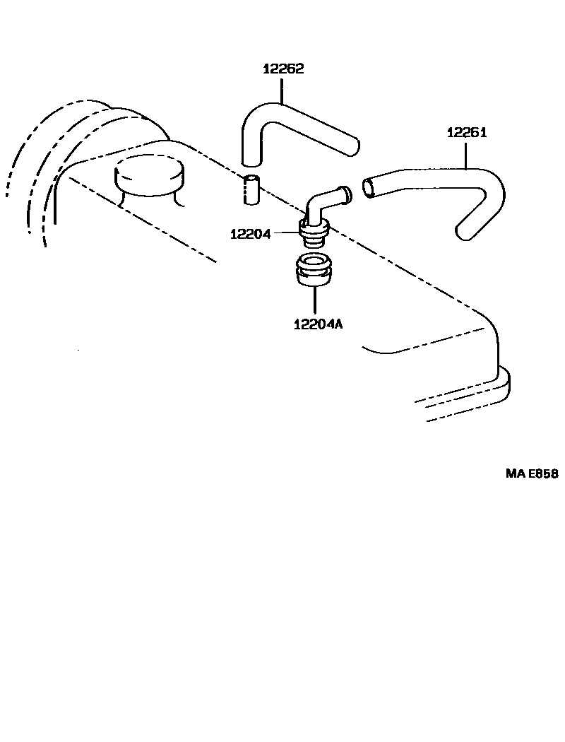 Toyota COROLLA Ventilation Hose EPC diagram — MAE858