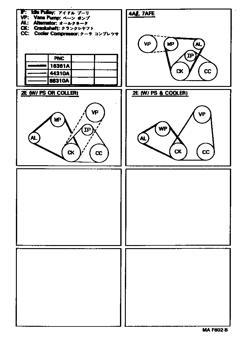 Toyota COROLLA V-Belt EPC diagram — MAF802B