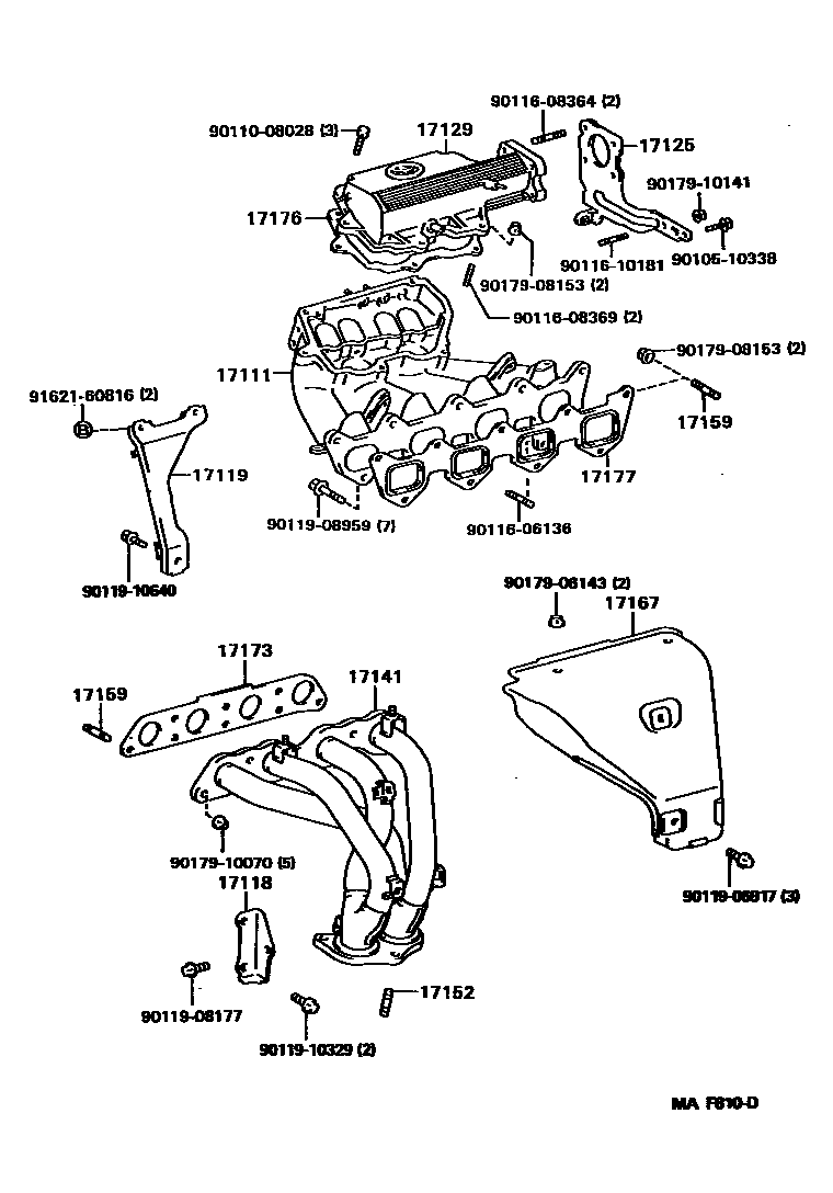 Toyota COROLLA Manifold EPC diagram — MAF810D