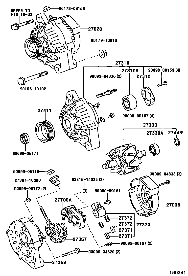 Toyota COROLLA Alternator EPC diagram — 190241
