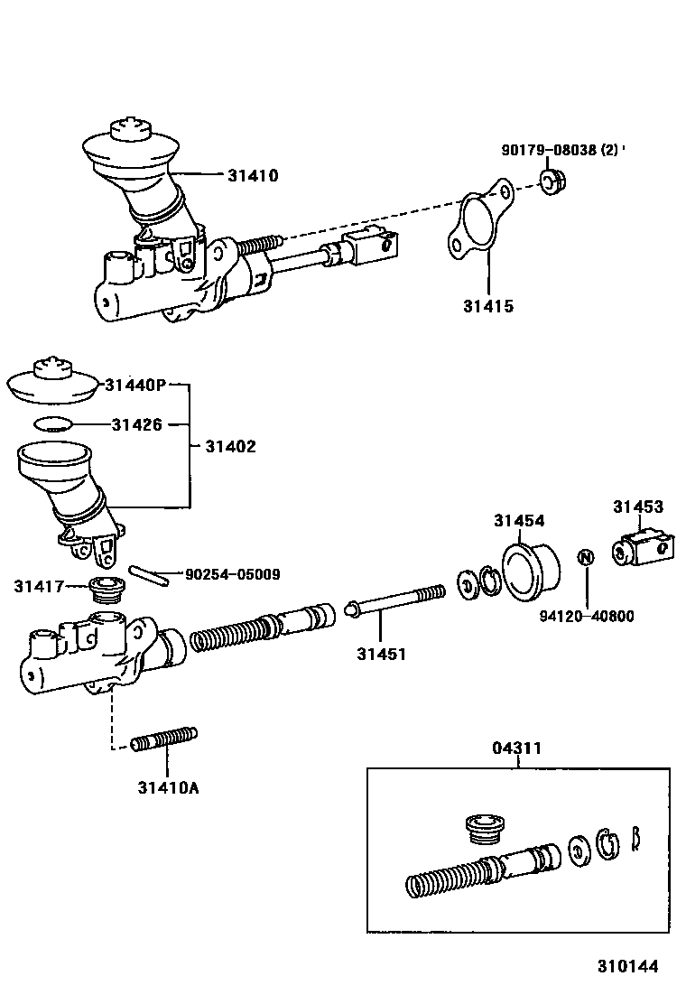 Toyota COROLLA 离合器总泵 EPC diagram — 310144