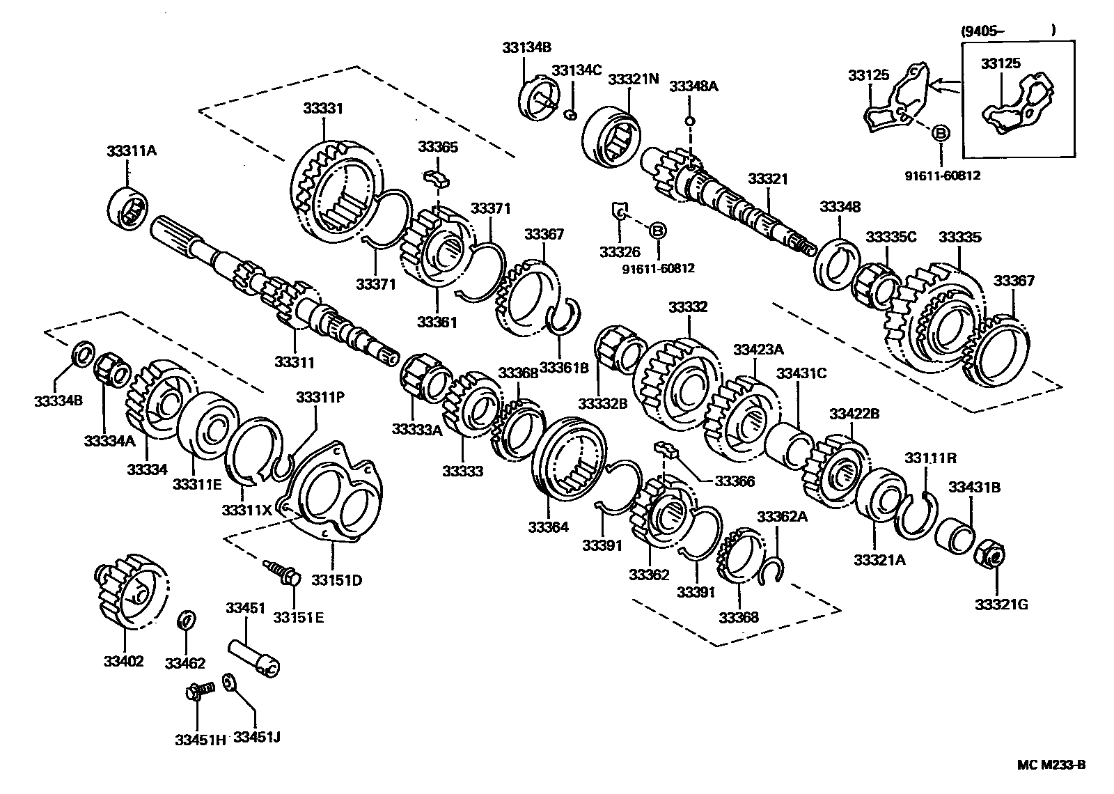Toyota COROLLA 变速器齿轮(MTM) EPC diagram — MCM233B