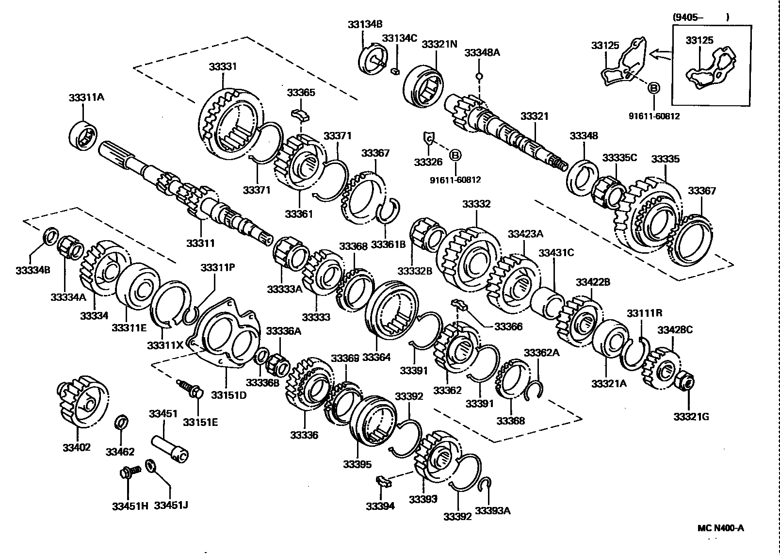 Toyota COROLLA 变速器齿轮(MTM) EPC diagram — MCN400A