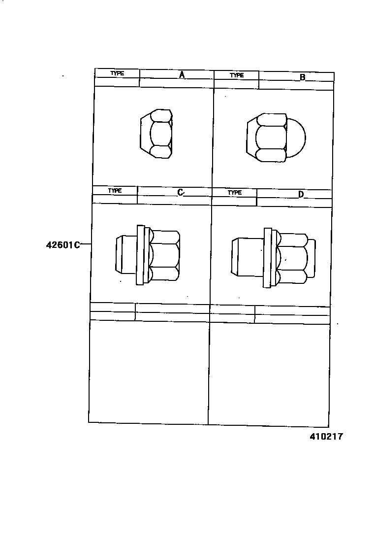 Toyota COROLLA 车轮和车轮盖 EPC diagram — 410217
