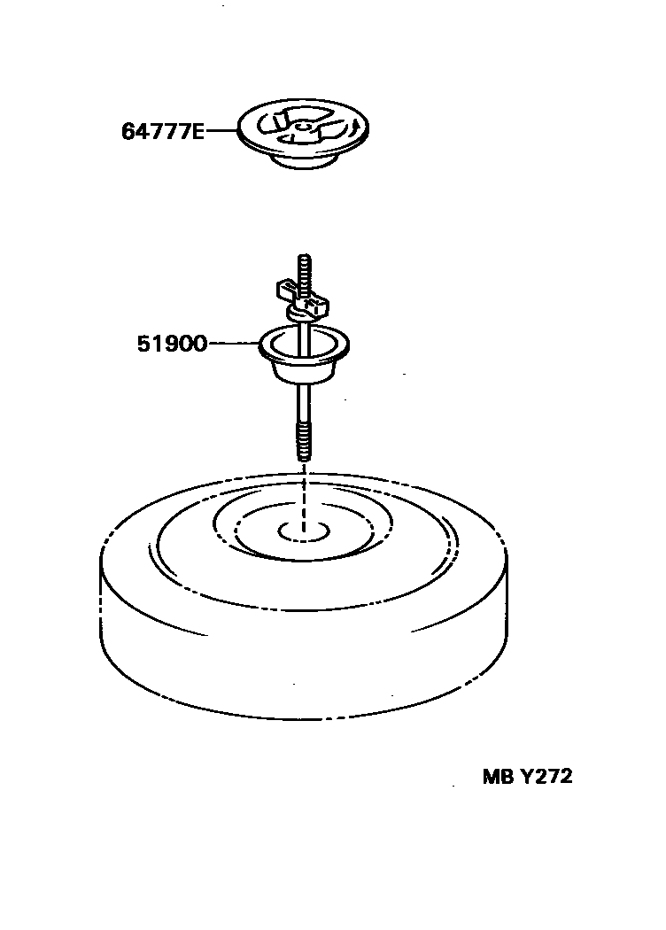 Toyota COROLLA Spare tire rack EPC diagram — MBY272