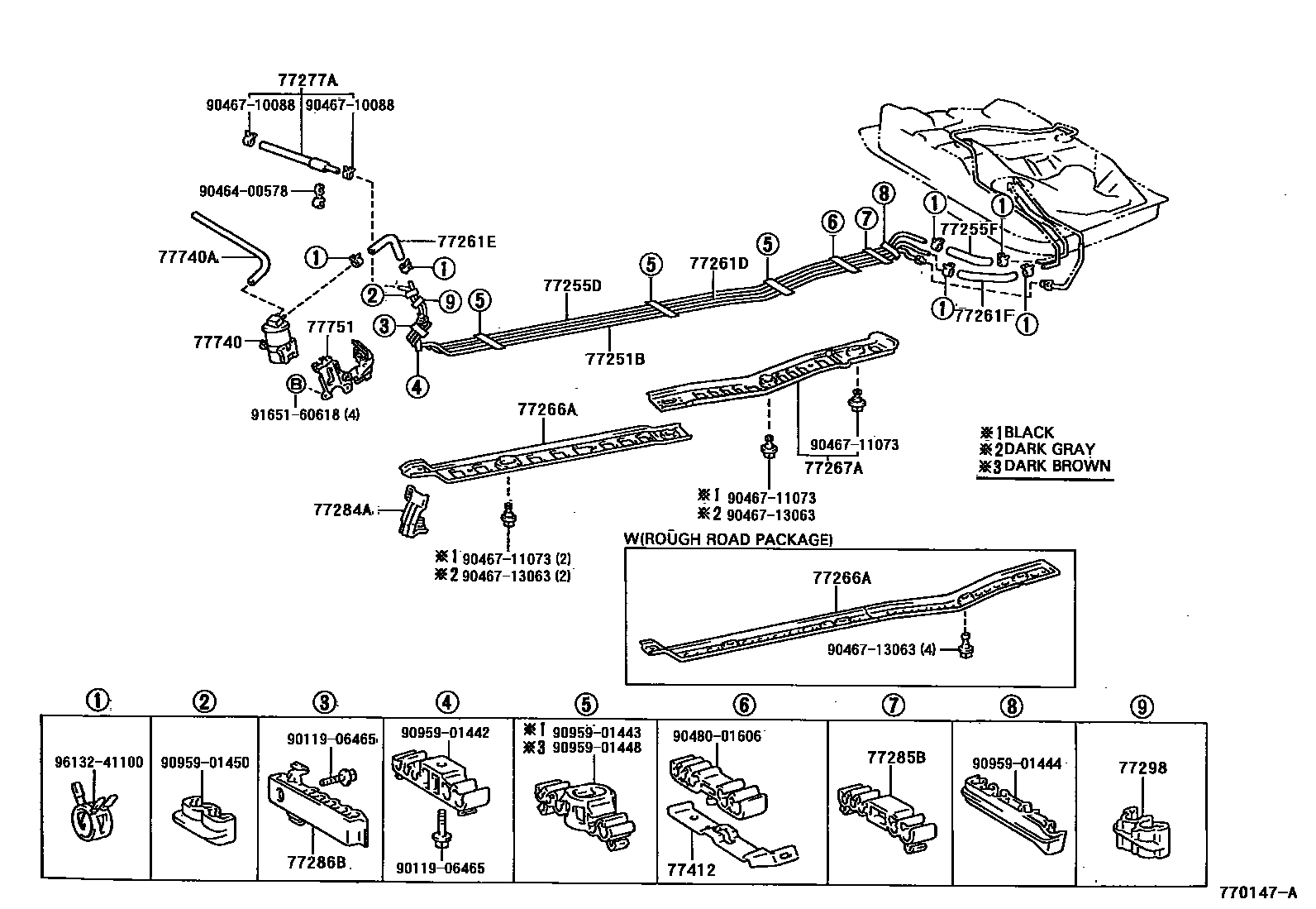 Toyota COROLLA 燃油箱和燃油管 EPC diagram — 770147A