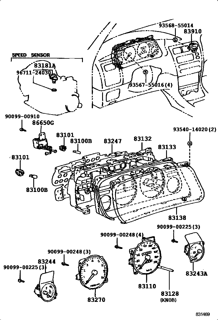 Toyota COROLLA 仪表 EPC diagram — 831469