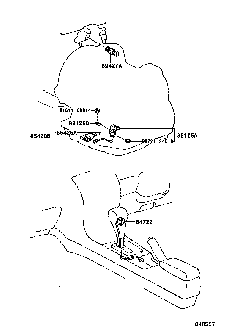 Toyota COROLLA 超速档和电子控制变速器 EPC diagram — 840557