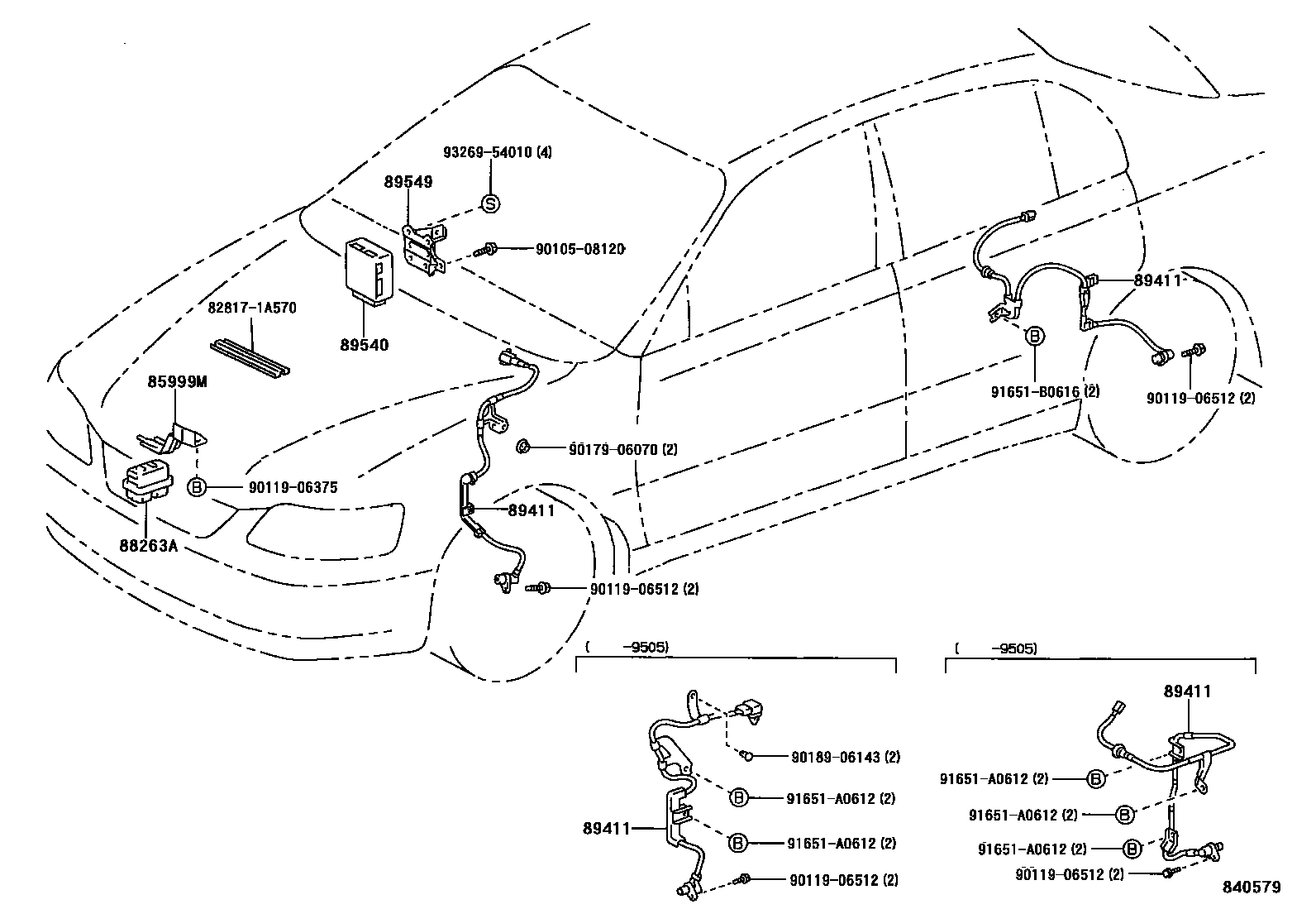 Toyota COROLLA ABS 和 VSC EPC diagram — 840579
