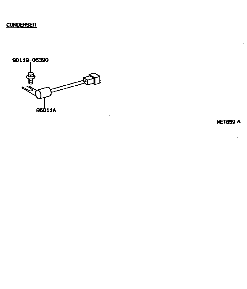 Toyota COROLLA 收音机、放大器和冷凝器 EPC diagram — MET859A