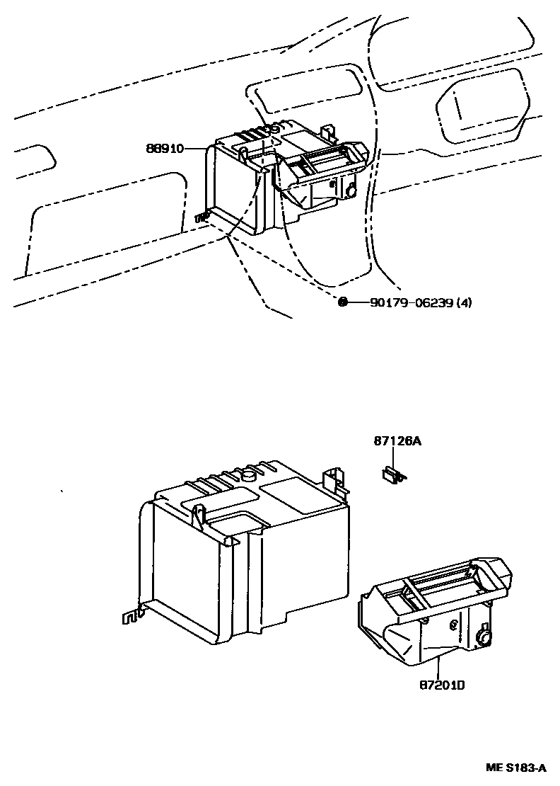 Toyota COROLLA 暖风和空调系统 - 加热装置和鼓风机 EPC diagram — MES183A