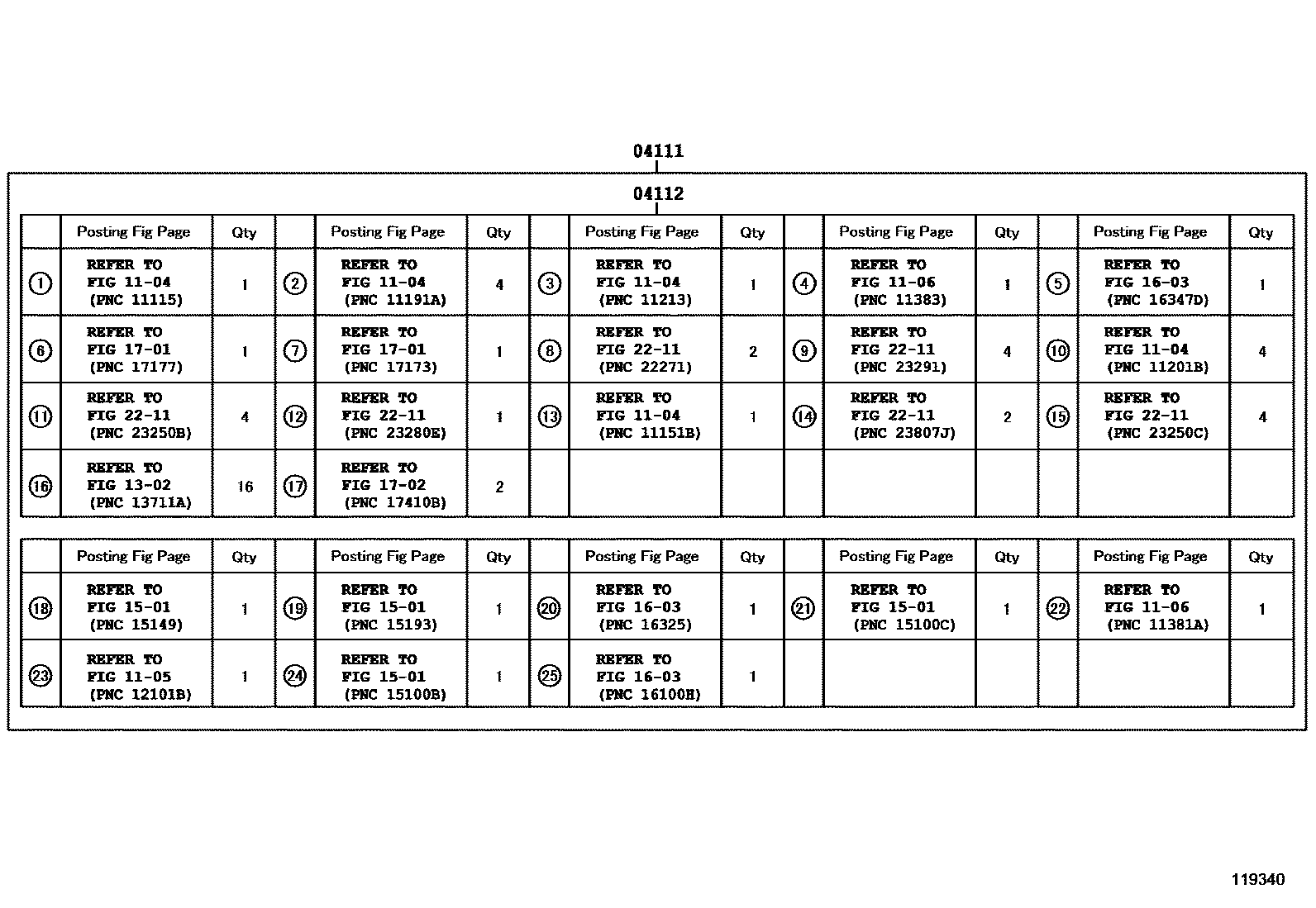 Toyota COROLLA Engine Overhaul Gasket Kit EPC diagram — 119340