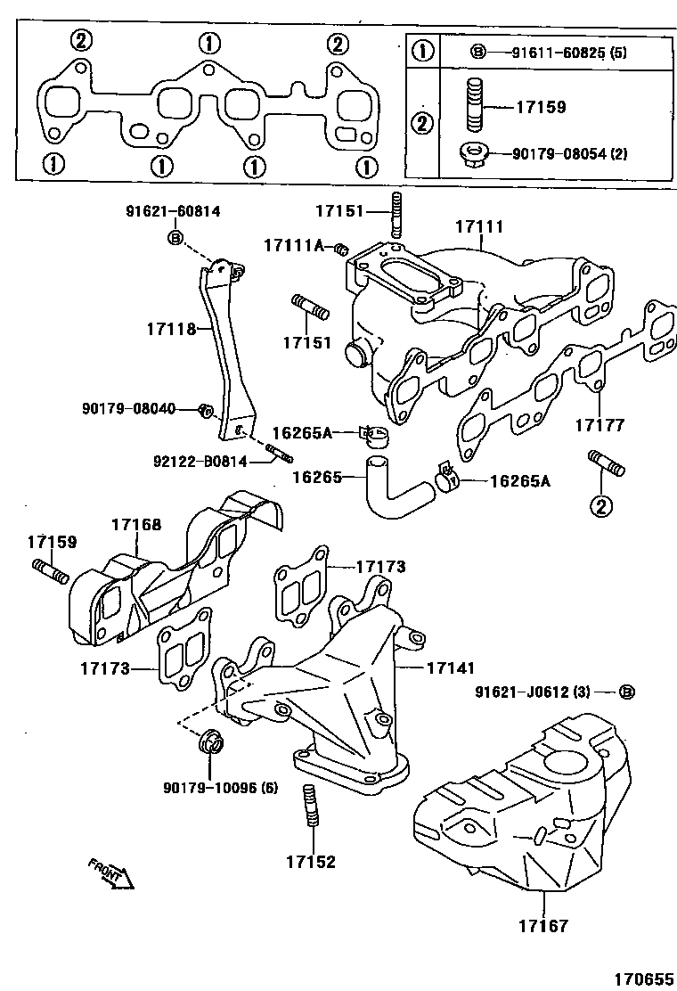 Toyota COROLLA Manifold EPC diagram — 170655