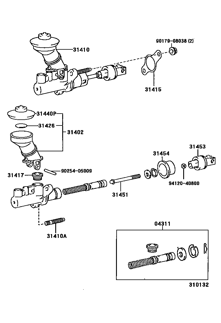 Toyota COROLLA 离合器总泵 EPC diagram — 310132