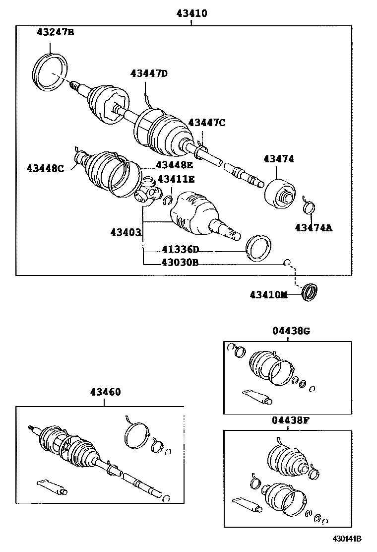 Toyota COROLLA Front Drive Shaft EPC diagram — 430141B