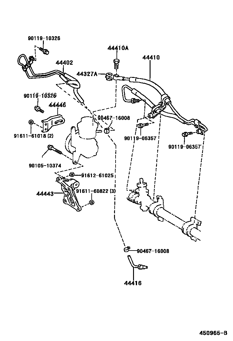 Toyota COROLLA 动力转向配管 EPC diagram — 450965B