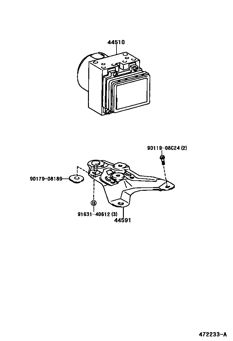 Toyota COROLLA 制动配管和卡箍 EPC diagram — 472233A