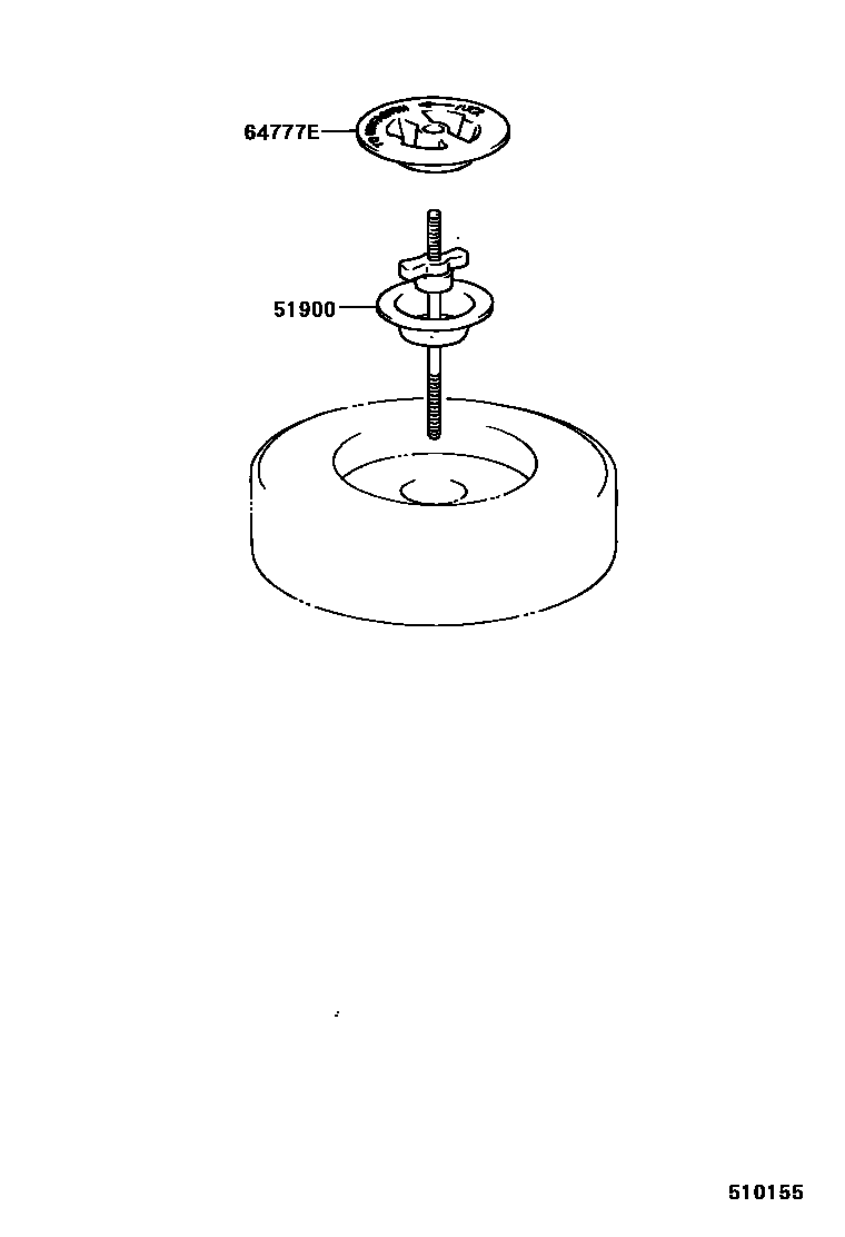 Toyota COROLLA Spare tire rack EPC diagram — 510155