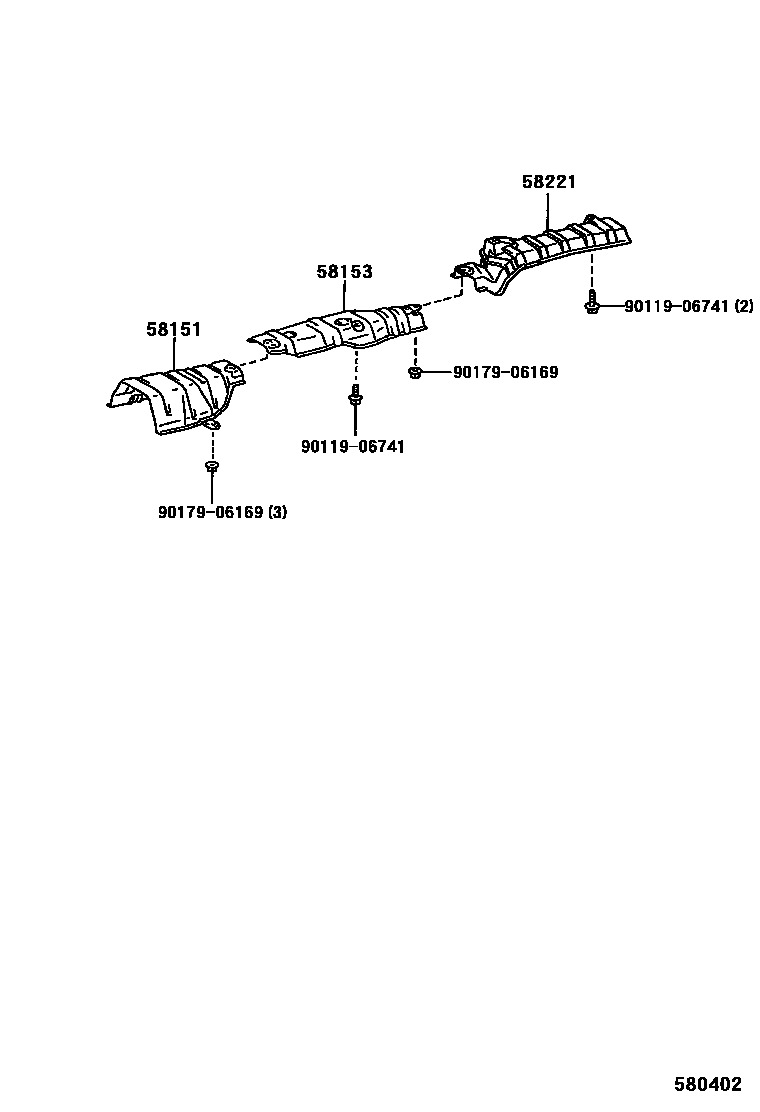 Toyota COROLLA 地板隔热垫 EPC diagram — 580402