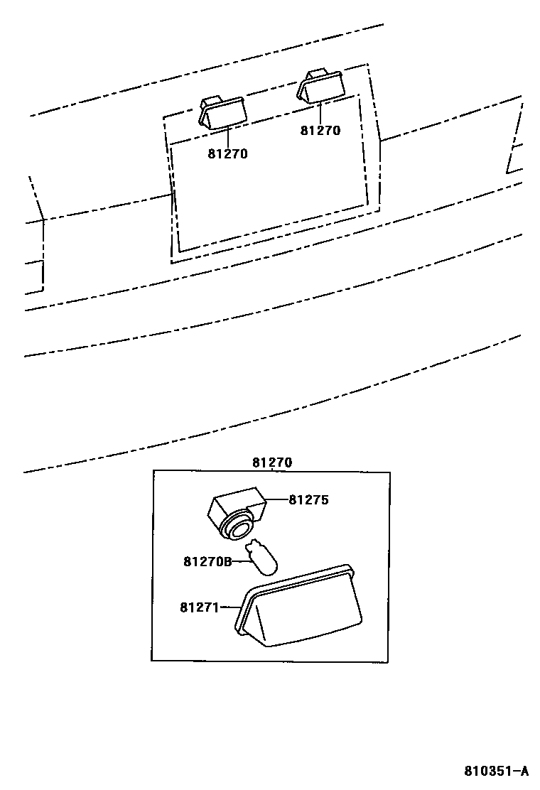 Toyota COROLLA 后牌照灯 EPC diagram — 810351A
