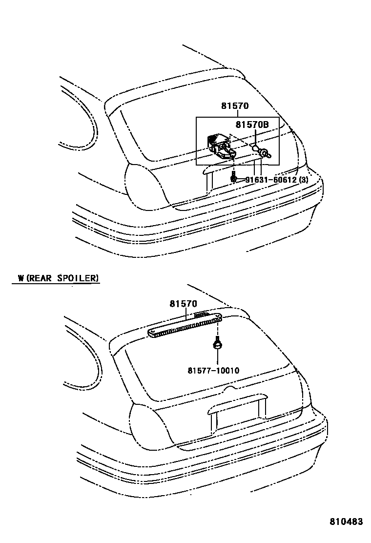 Toyota COROLLA 高位刹车灯 EPC diagram — 810483
