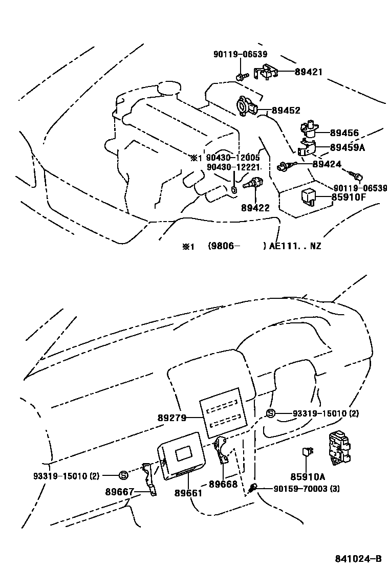 Toyota COROLLA 电子燃油喷射系统 EPC diagram — 841024B