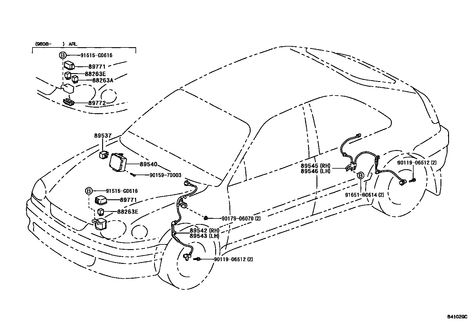 Toyota COROLLA ABS 和 VSC EPC diagram — 841029C