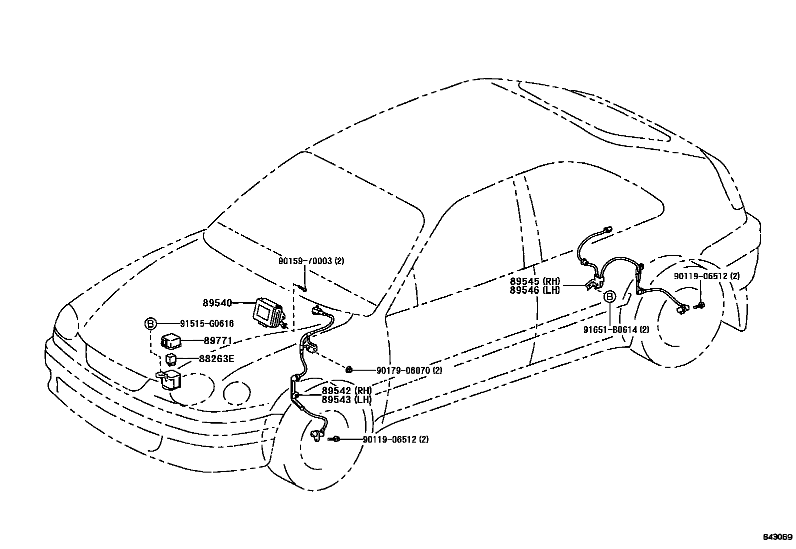 Toyota COROLLA ABS 和 VSC EPC diagram — 843069