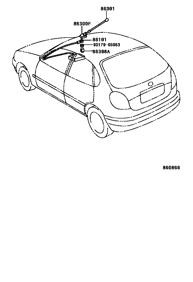 Toyota COROLLA antenna EPC diagram — 860866
