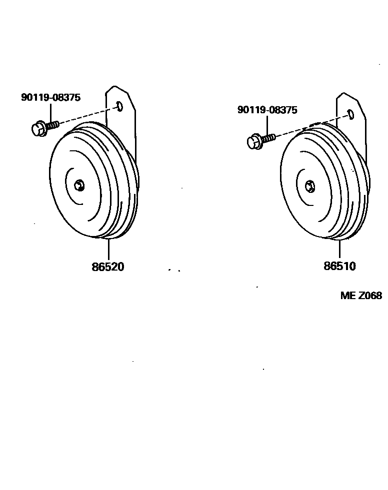 Toyota COROLLA 喇叭 EPC diagram — MEZ068