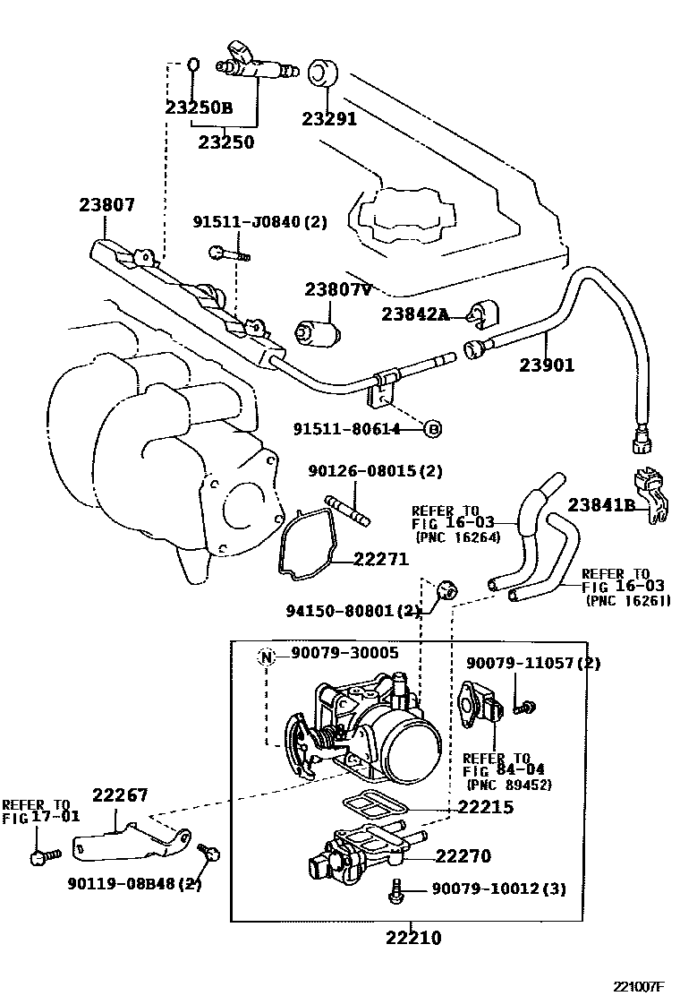 Toyota COROLLA 燃油喷射系统 EPC diagram — 221007F