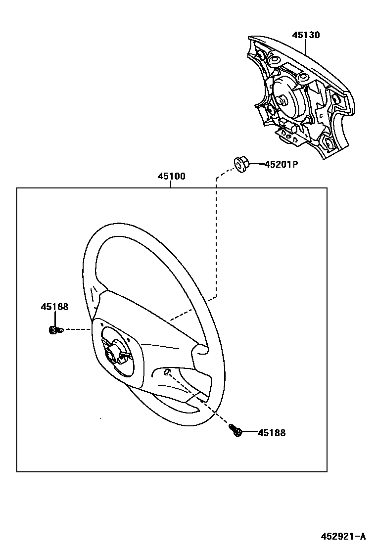 Toyota COROLLA Steering Wheel EPC diagram — 452921A