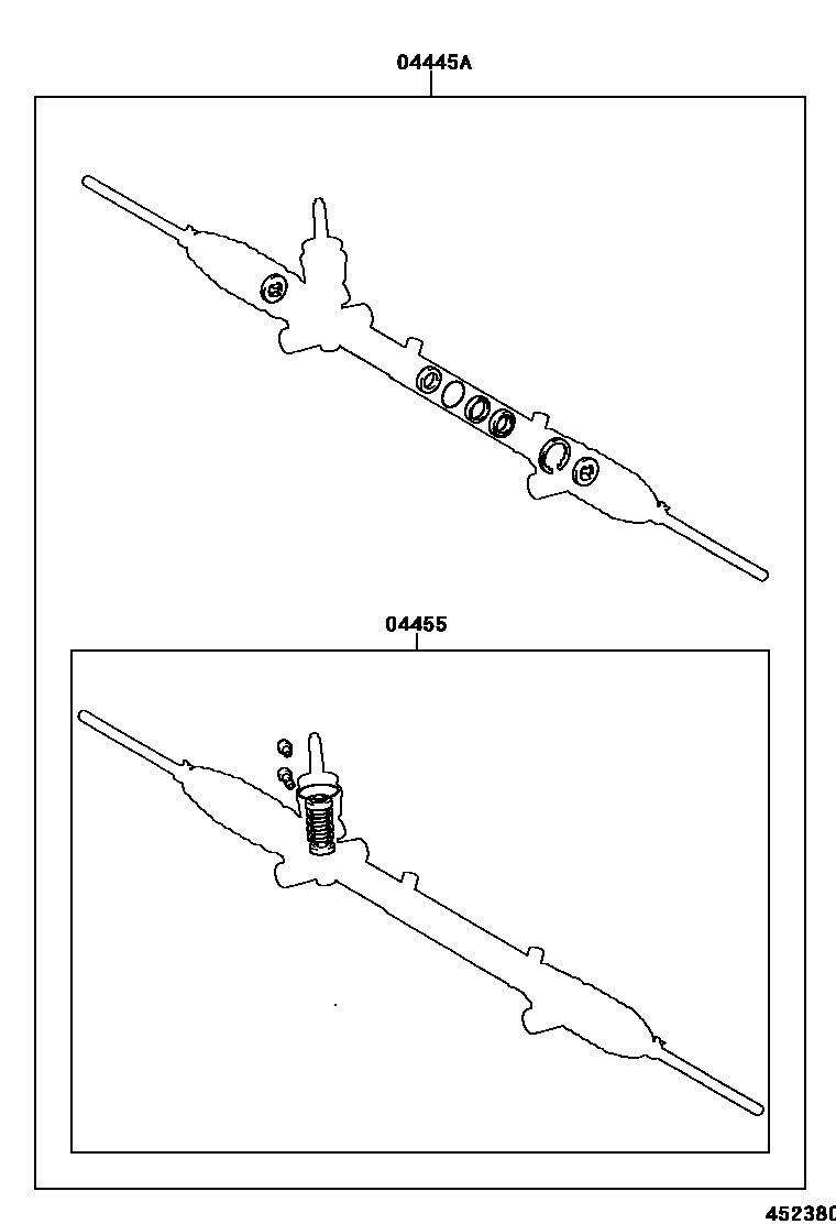 Toyota COROLLA 前转向齿轮和连杆 EPC diagram — 452380