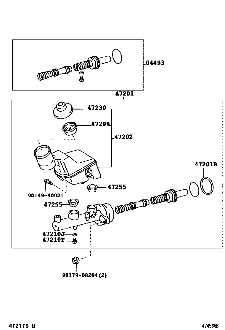 Toyota COROLLA 制动总泵 EPC diagram — 474566B