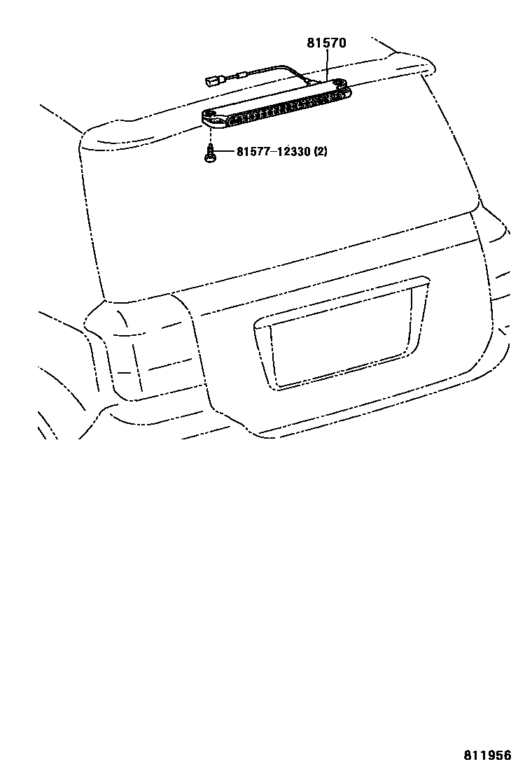 Toyota COROLLA 高位刹车灯 EPC diagram — 811956