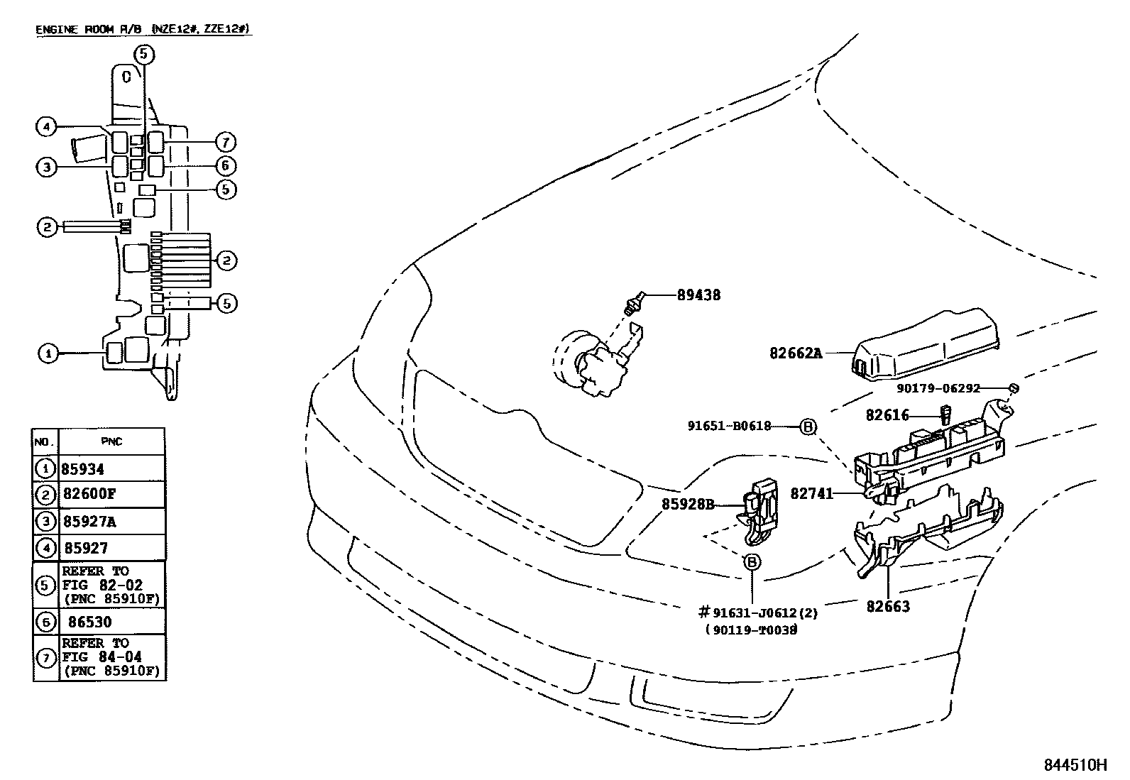 Toyota COROLLA 开关和继电器和ECU EPC diagram — 844510H