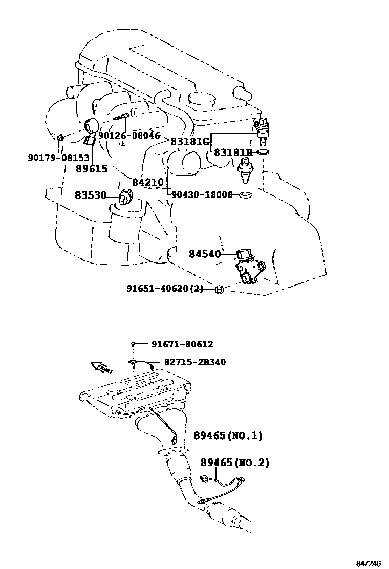 Toyota COROLLA 开关和继电器和ECU EPC diagram — 847246A