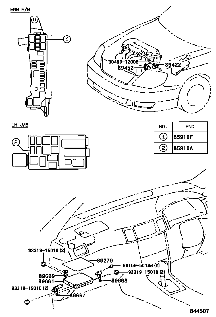 Toyota COROLLA 电子燃油喷射系统 EPC diagram — 844507