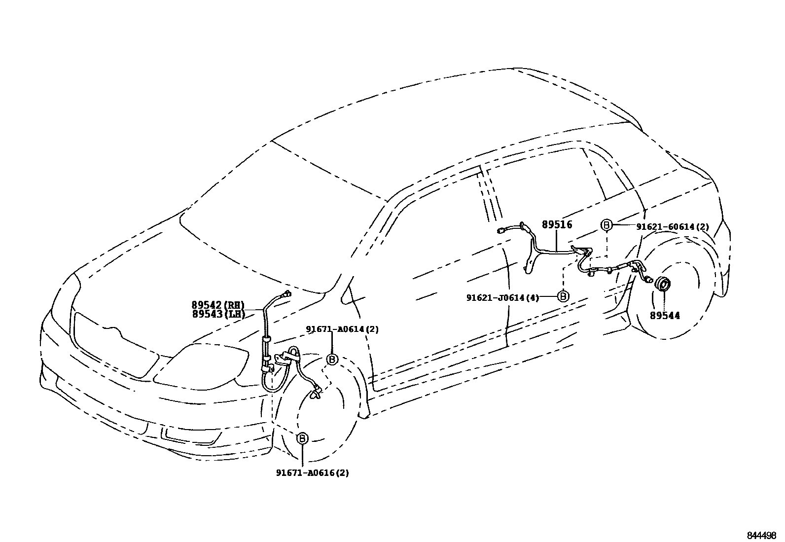 Toyota COROLLA ABS 和 VSC EPC diagram — 844498D