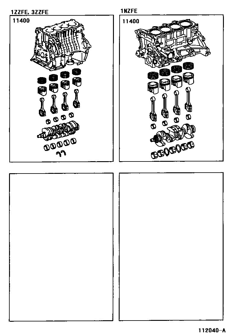 Toyota COROLLA Short Block Assembly EPC diagram — 112040A