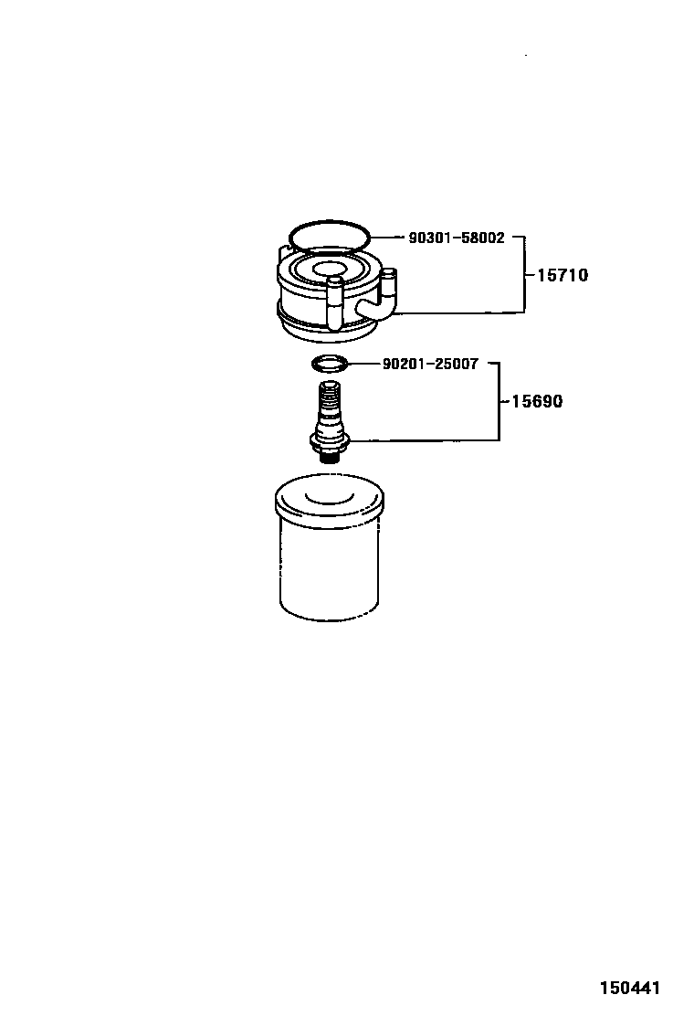 Toyota COROLLA Engine Oil Cooler EPC diagram — 150441