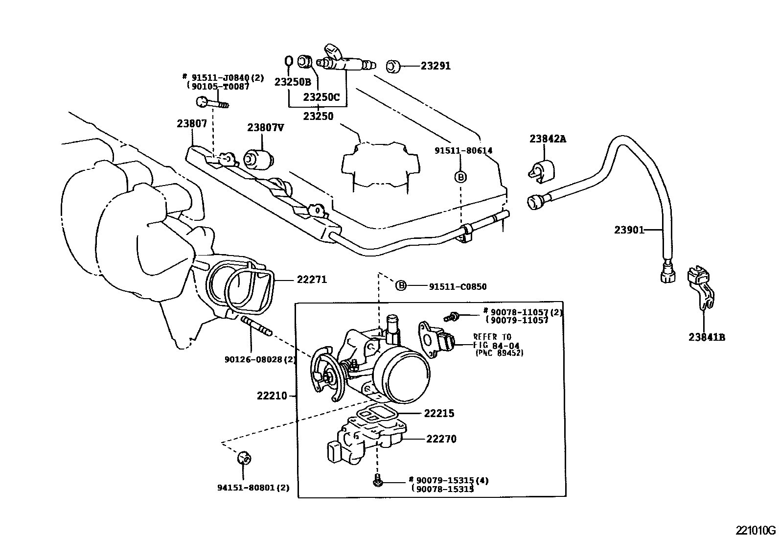 Toyota COROLLA 燃油喷射系统 EPC diagram — 221010G