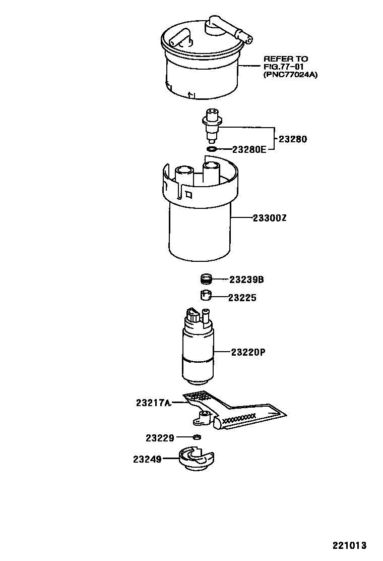 Toyota COROLLA 燃油喷射系统 EPC diagram — 221013