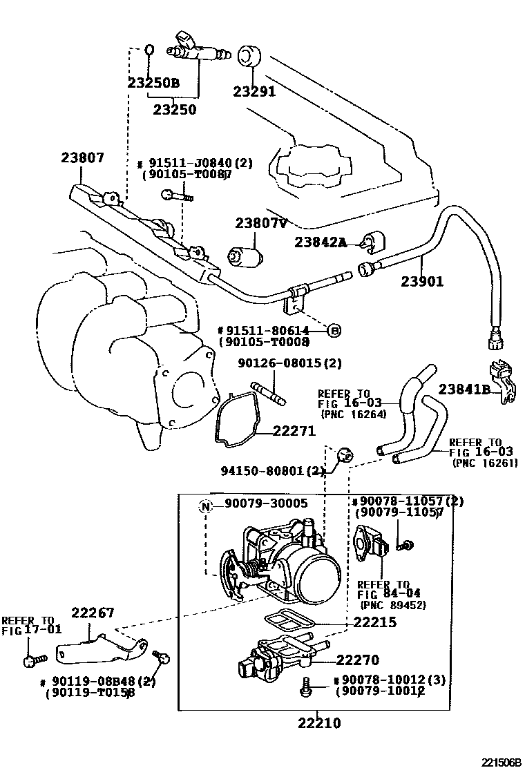 Toyota COROLLA 燃油喷射系统 EPC diagram — 221506C